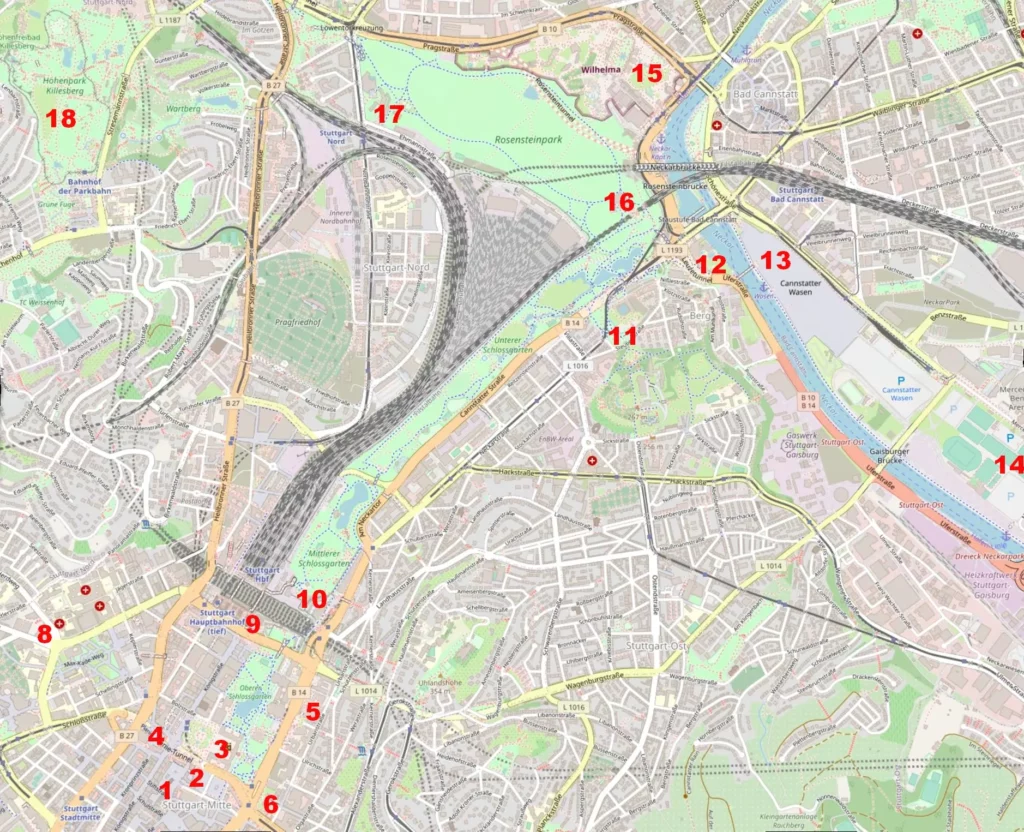 Stuttgart what to see map / Stuttgart Sehenswürdigkeiten