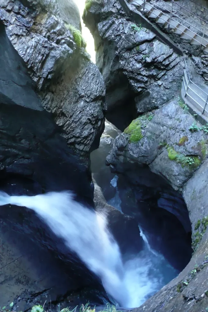Trümmelbach waterfall inside mountain